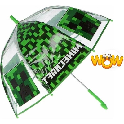 Průhledný deštník Minecraft mc 0007 zelený