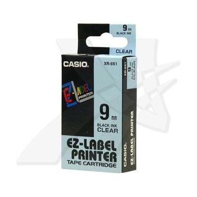 Páska do tiskárny štítků Casio XR-9X1 9mm černý tisk/průhledný podklad