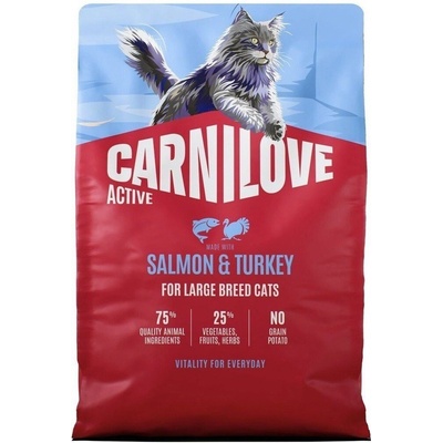 CARNILOVE ACTIVE Cat Dry Made with Salmon & Turkey for Adult Large Breeds 2 kg