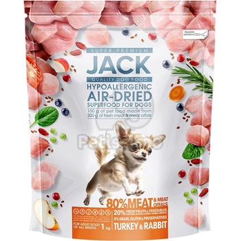 Jack AirDried хипоалергенна суха храна за кучета - пуешко, заешко 1 кг