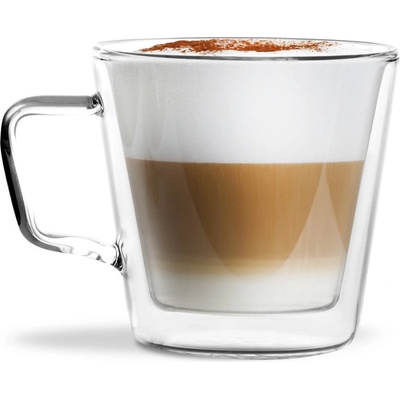 Design Vialli Design Dvoustěnné skleněné hrnky na cappuccino 2 x 350 ml