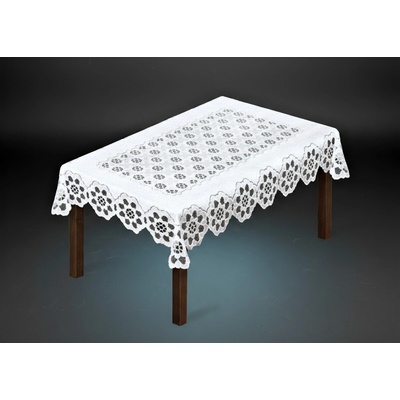 MyBestHome Žakárový ubrus Albina bílá 180x130 cm