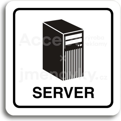 ACCEPT Piktogram server - bílá tabulka - černý tisk