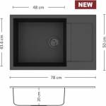 Eurolux FERETA BB 78.1 SI Композитна мивка за вграждане (FERETABB78.1S) Мивка за вграждане