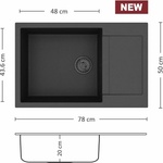 Eurolux FERETA BB 78.1 SI Композитна мивка за вграждане (FERETABB78.1S) Мивка за вграждане