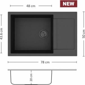 Eurolux FERETA BB 78.1 SI Композитна мивка за вграждане (FERETABB78.1S) Мивка за вграждане