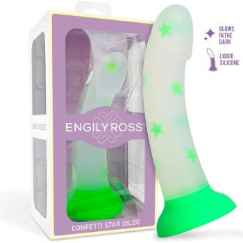 Engily Ross Dildox Glow-In-The-Dark Confetti Stars Liquid Silicone Dildo 17cm