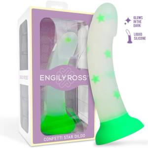 Engily Ross Dildox Glow-In-The-Dark Confetti Stars Liquid Silicone Dildo 17cm