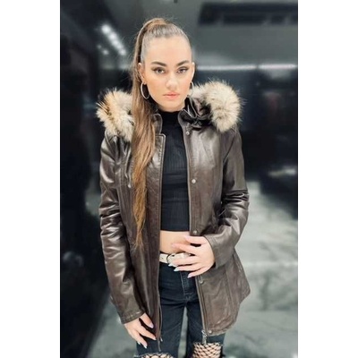 Max Original Leather Dámska kožená bunda MIFO Long brown