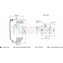 Vzduchový měch Schmitz Weweler nekompletní ABM255529A