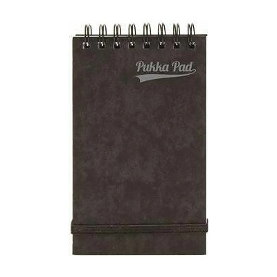 PUKKA PAD Kroužkový sešit Pressboard černá 127 x 76 mm linkovaný 7275 PRS