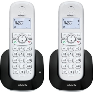 VTech CS1551 DECT telephone cordless 2 handsets with answering machine, innovative charging station, caller blocking, caller recognition/call waiting function, hands-free facility, backlit display (CS1551) Телефонни апарати