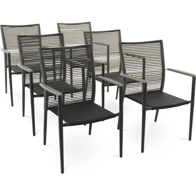 di volio sada 6ks zahradních židlí Asti šedé
