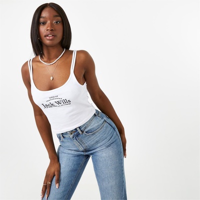 Jack Wills Дамски потник Jack Wills Roseberry Strap Vest Ladies - White