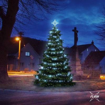 DecoLED LED svetelná sada na stromy vysoké 3-5m ľadová biela s Flash