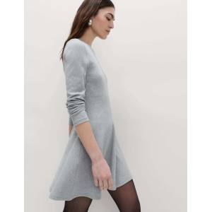 Marks & Spencer Набрана кръгла mini рокля с висок дял памук Marks & Spencer сиво Marks & Spencer | Siv | ЖЕНИ | 8 REG