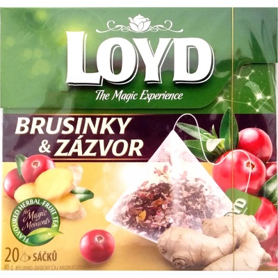Loyd čaj Brusnice a zázvor 20 x 2 g