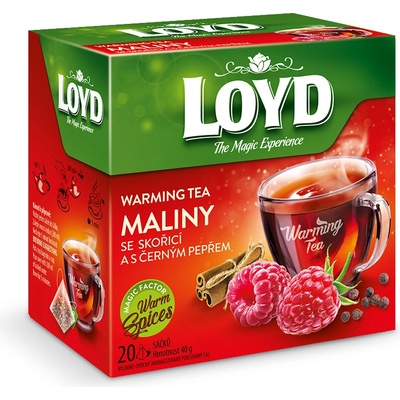 Loyd Warming Tea Maliny Se Skořicí a Černým Pepřem 20 x 2 g