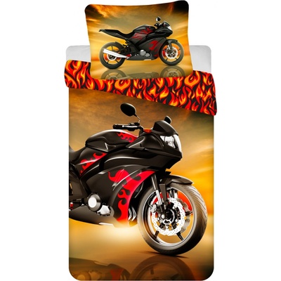 Jerry Fabrics obliečky Motorka Red Bavlna 140x200 70x90
