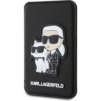 Pouzdro Karl Lagerfeld MagSafe Cardslot Stand Karl and Choupette černé