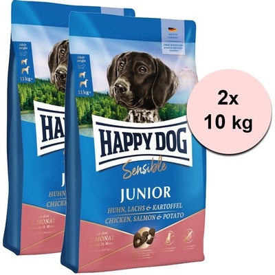 Happy Dog Supreme Sensible Junior kura losos a zemiaky 2 x 10 kg