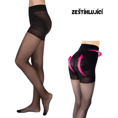 Evona Punčochové zeštíhlující kalhoty push up efekt černá