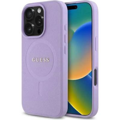 GUESS Калъф Guess Saffiano MagSafe за iPhone 16 Pro - лилав (3666339346287)
