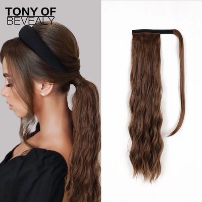 Hodvábny clip in Wrap Around Ponytail - prírodná svetlohnedá