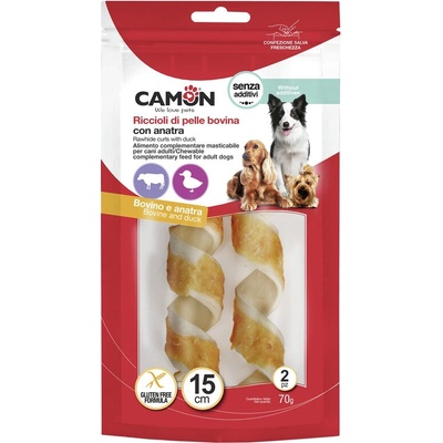 Camon Treats&Snacks Dog Hovädzí vrkoč s kačicou 70 g