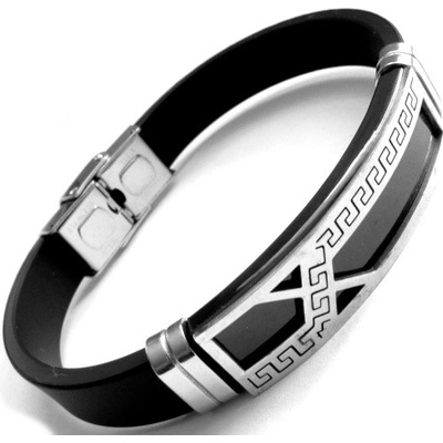 Steel Jewelry náramek z chirurgické oceli a kaučuku NR090194