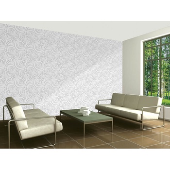 DIMEX ART Луксозна флизелинова тапета бели ретро кръгове