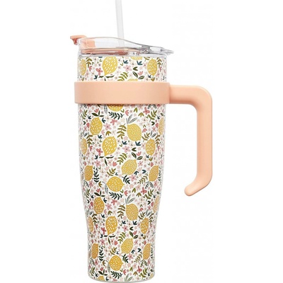 Žlutý termohrnek Miami Floral