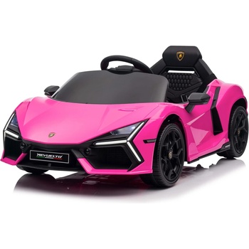 ROLLZONE Lamborghini Revuelto 12V - Детска акумулаторна кола, Розова, EVA гуми (QLS8603-розово)