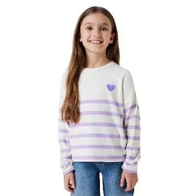 Блуза Name it Line Ps sweater - White (Purple Rose / Cloud Dancer)