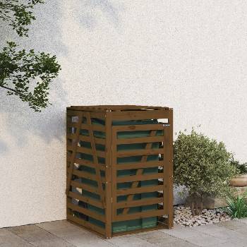 vidaXL Box na odpadky Honey Hnědá 84 x 90 x 128,5 cm Masivní borovicové dřevo