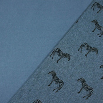 Softshell modrý melange, zebry, š.140