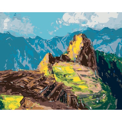 ZUTY Malování podle čísel MACHU PICCHU V PERU Rozměr 80 x 100 cm Rámování vypnuté plátno na rám