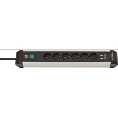 brennenstuhl Premium-Alu-Line 6 Plug + 2 USB 3 m Switch (1391030610)