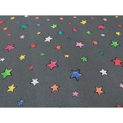 Dekoračné látka STARS farebné hviezdy šírka 140 cm