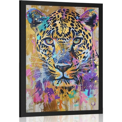 Plakát leopard s imitací malby - 30x45 no frame