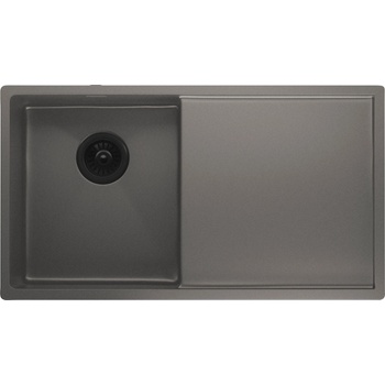 Klarstein Кухненска мивка TitanSteel с отцедник, 79 x 44 cm, неръждаема стомана, устойчива на надраскване, устойчива на топлина (SIK1-TitanS-3540dbl) (SIK1-TitanS-3540dbl)