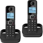Alcatel Безжичен DECT телефон Alcatel F860 DUO, 1 линия, адресна памет за 100 номера, функция "свободни ръце", бутон "mute", черен (1015160_1) Телефонни апарати