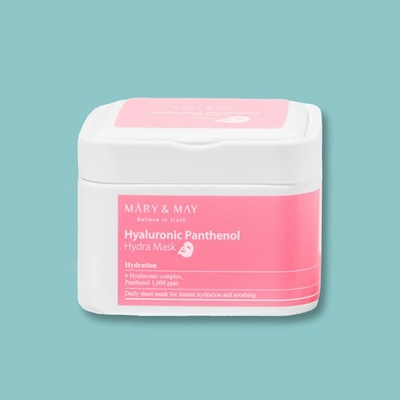 MARY & MAY Hyaluronic Panthenol Hydra Mask sada plátenných masiek pre intenzívnu hydratáciu pleti 30 ks