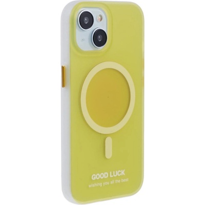 AppleMix Apple iPhone 13 - Podpora MagSafe GOOD LUCK - priesvitný - žlté