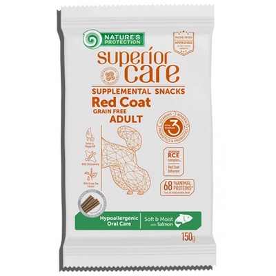 Nature's Protection DOG - Superior Care Red Hypoallergenic Oral Care with Salmon, лакомство за червени кучета със сьомга - за зъбна хигена 150 гр, Литва