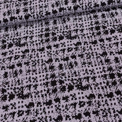 Viskózový úplet N10337, černo-šedý vzor, š.145cm (látka v metráži)