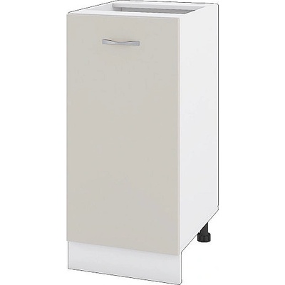 Долен шкаф с една врата и рафт Сити БС-21 бяло гладко / сатен 40 см