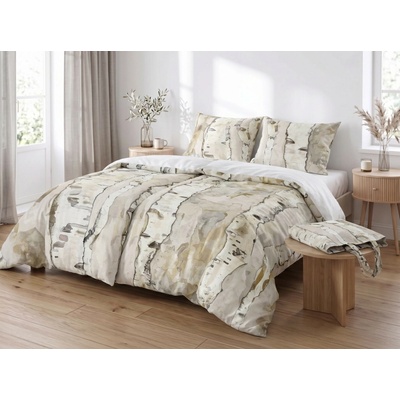 Áčko 4 set perkalových obliečok BREZA 2x70x90 2x140x200