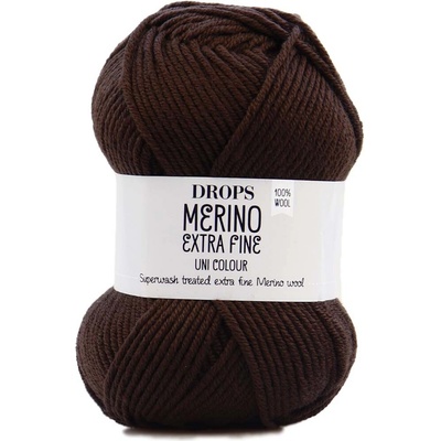 Drops Merino Extra Fine 09 tmavá hnědá