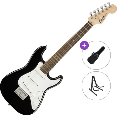 Squier Mini Stratocaster V2 IL Basic SET Black Електрическа китара